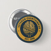 De "OVERANALYSEREN" Badge Knop Ronde Button 5,7 Cm (Voorkant /achterkant)