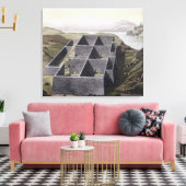 De overblijfselen van een Inca-paleis in Callo, Pe Canvas Afdruk (Insitu (Woonkamer))