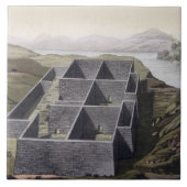 De overblijfselen van een Inca-paleis in Callo, Pe Tegeltje (Voorkant)