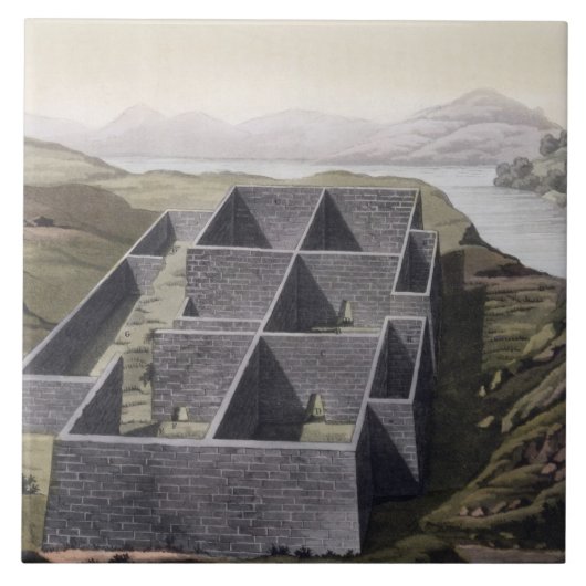 De overblijfselen van een Inca-paleis in Callo, Pe Tegeltje (Voorkant)