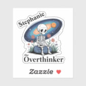 De Overdenker Skelet Melkweg Aangepaste Naam Vinyl Sticker (Vel)
