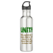 De overeenkomst van de eenheid is altijd stil - he waterfles  (Voorkant)