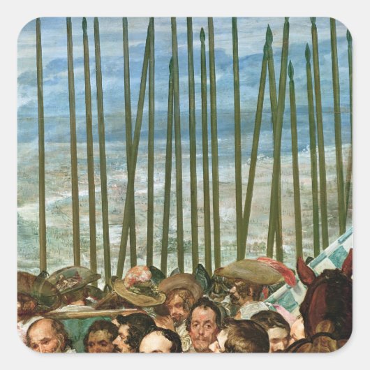 De overgave van Breda, details van soldaten Vierkante Sticker (Voorkant)