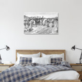 De overgave van Cornwallis in Yorktown Canvas Afdruk (Insitu (Slaapkamer))