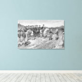 De overgave van Cornwallis in Yorktown Canvas Afdruk (Insitu (Houten vloer))