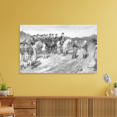 De overgave van Cornwallis in Yorktown Canvas Afdruk (Insitu (Woonkamer))