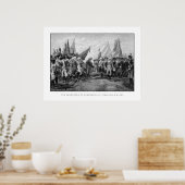 De overgave van Cornwallis in Yorktown Poster (Keuken)