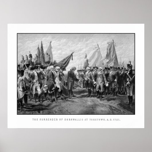 De overgave van Cornwallis in Yorktown Poster (Voorkant)