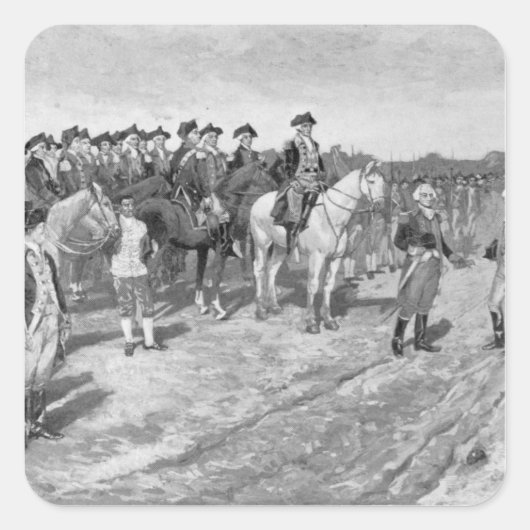 De overgave van Cornwallis in Yorktown Vierkante Sticker (Voorkant)