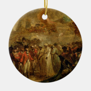 De overgave van de twee Sons van Tipu Sahib (1749- Keramisch Ornament