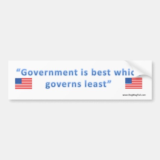 De overheid is het beste wat het minst bestuurt bumpersticker (Voorkant)