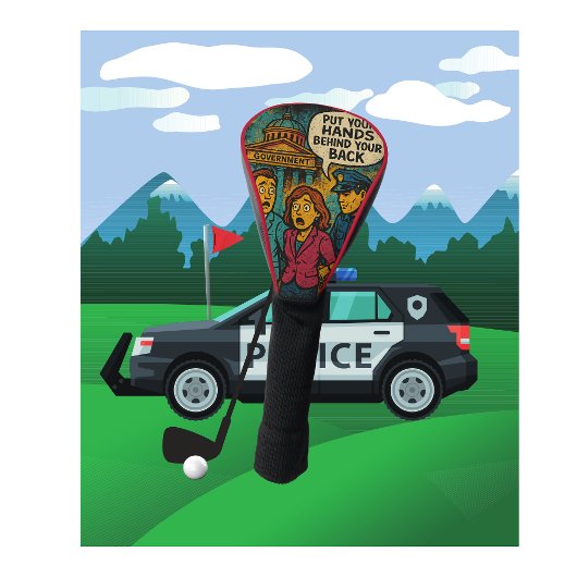 De overheid legt je handen achter je rug golfheadcover