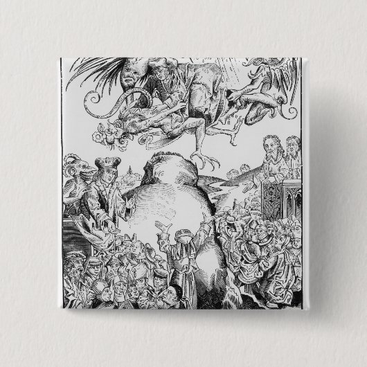 De overheid van Antichrist Vierkante Button 5,1 Cm (Voorkant)