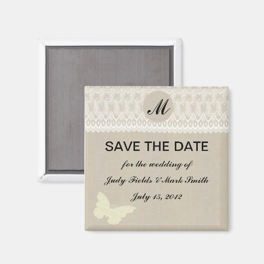 De overlapping en het Monogram van het ras sparen  Magneet (Voorkant / Achterkant)