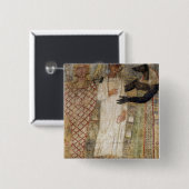 De overledene en zijn moeder beschermd door Anubis Vierkante Button 5,1 Cm (Voorkant /achterkant)