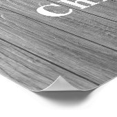 De overledene herdenken  Foto Grey Wood Funeral Poster (Hoek)