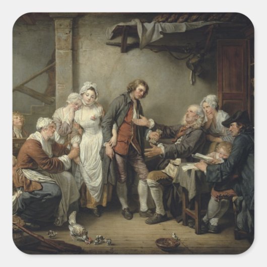 De overlijdensovereenkomst, 1761 vierkante sticker (Voorkant)