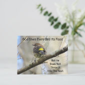 De oversteek God geeft elke vogel zijn voedseloffe Briefkaart (Staand voorkant)