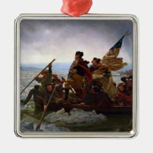 De oversteek van de Delaware 1776: Generaal George Metalen Ornament