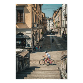 De oversteek van de Naviglio Foto Afdruk