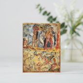 De oversteek van het Rode Zee Byzantijnse Icoon Briefkaart (Staand voorkant)