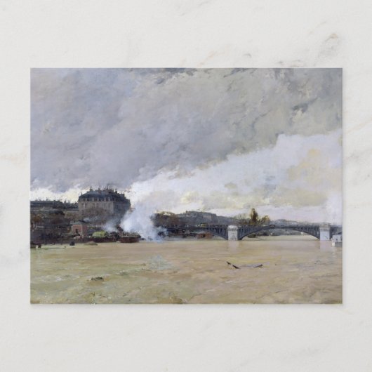 De overstroming van de Seine, c.1903 Briefkaart (Voorkant)