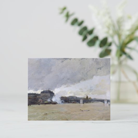 De overstroming van de Seine, c.1903 Briefkaart (Staand voorkant)