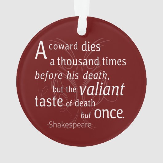 De overvaller sterft maar eens Shakespeare Ornament (achterkant)