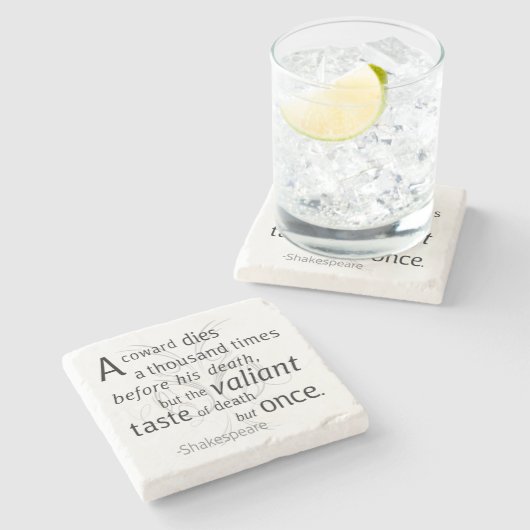 De overvaller sterft maar eens Shakespeare Stenen Onderzetter (Zijkant)