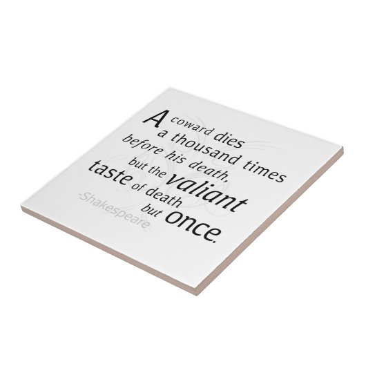 De overvaller sterft maar eens Shakespeare Tegeltje (Zijkant)