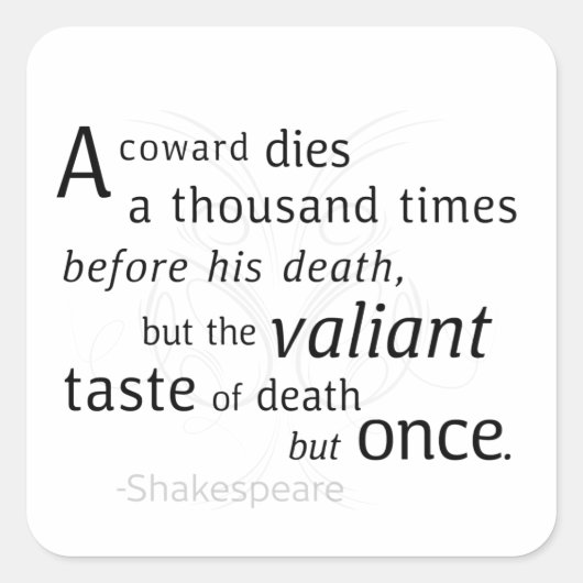 De overvaller sterft maar eens Shakespeare Vierkante Sticker (Voorkant)