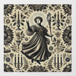 De overvloed aan kerstcadeaus raamsticker