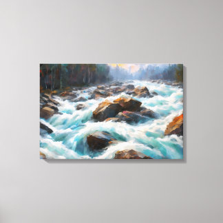 De overweldigende kracht van de stroom overliep canvas afdruk
