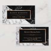 De overweldigende Zwarte Witte Marmeren Mode van Visitekaartje (Voorkant / Achterkant)