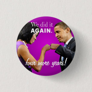 De overwinning van Barack en Michelle Obama op de  Ronde Button 3,2 Cm