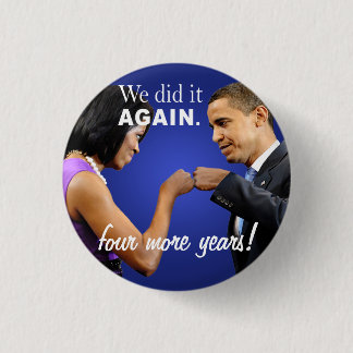 De overwinning van Barack en Michelle Obama op de  Ronde Button 3,2 Cm