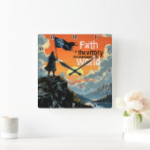 De overwinning van het geloof: overwint de wereld vierkante klok (Huis)