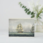 De overwinning van HMS op de Franse lijn, vergezel Briefkaart (Staand voorkant)