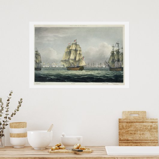 De overwinning van HMS op de Franse lijn, vergezel Poster (Keuken)