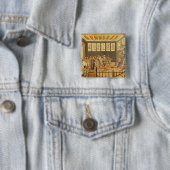 De overwinning van Mexico Vierkante Button 5,1 Cm (In situ)