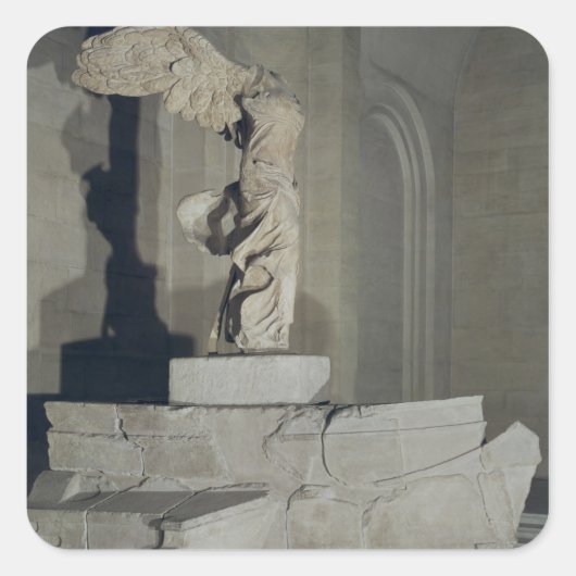 De overwinning van Samothrace Vierkante Sticker (Voorkant)