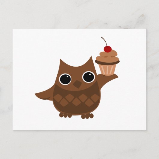 De Owl en de Cupcake Briefkaart (Voorkant)