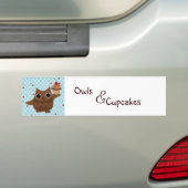 De Owl en de Cupcake Bumpersticker (Op auto)