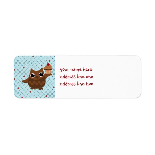 De Owl en de Cupcake Etiket (Voorkant)