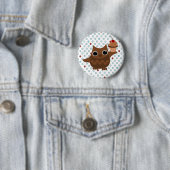 De Owl en de Cupcake Ronde Button 5,7 Cm (In situ)