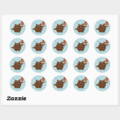 De Owl en de Cupcake Ronde Sticker (Vel)