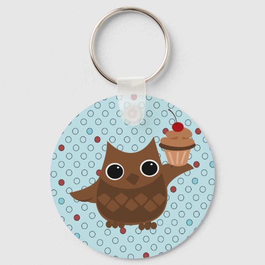 De Owl en de Cupcake Sleutelhanger (Voorkant)