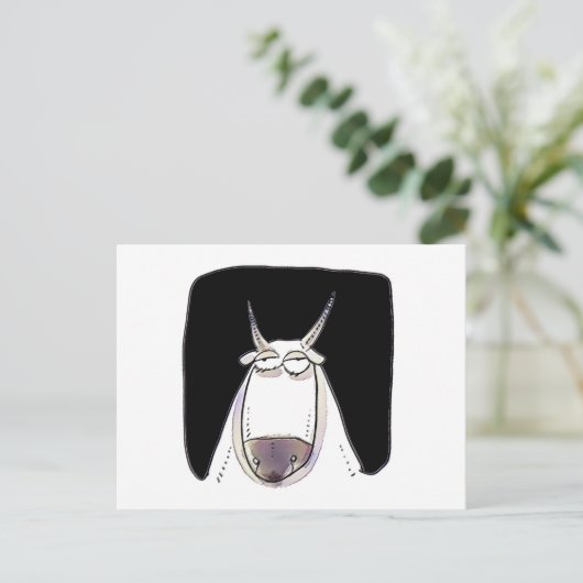 de ox ziet er uit van een expressieloze grappige c briefkaart (Staand voorkant)