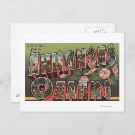 De Ozarks, Arkansas - Large Letter Scenes Briefkaart (Voorkant / Achterkant)