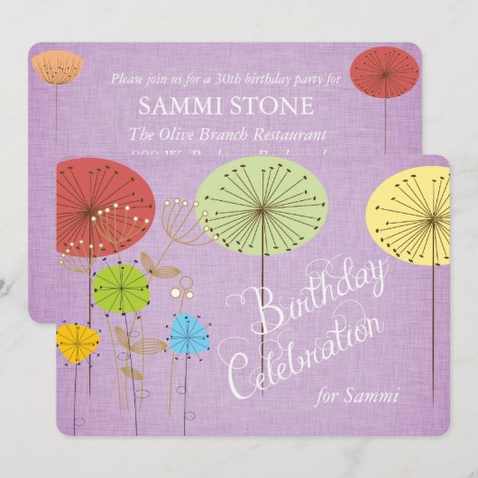 De paardebloemen op de Verjaardag van het Linnen Kaart (Voorkant / Achterkant)